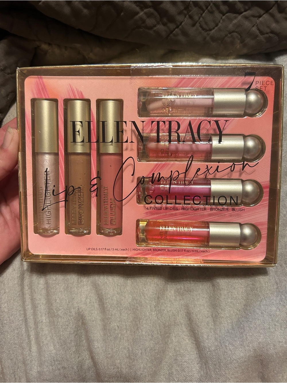 Ellen Tracy Lip & Complexion Set — Pink, Nude, Coral, Champagne